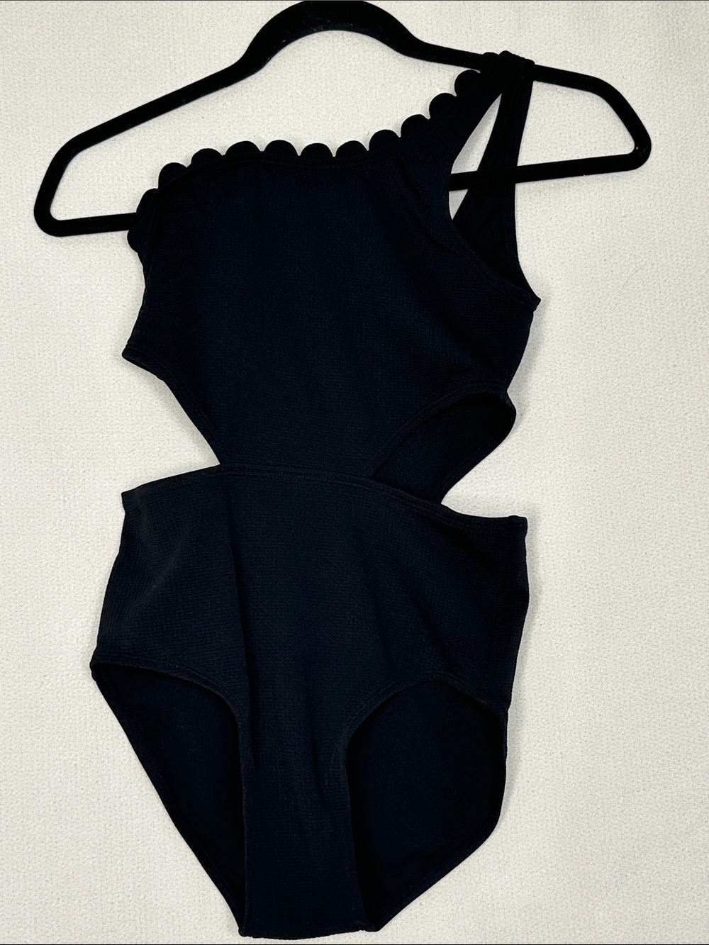 art class Black One-Shoulder Cutout Kids One-Piece Swimsuit
